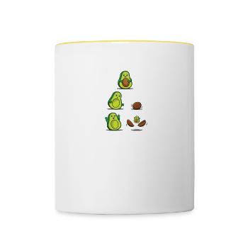 Avocado Mom for Pregnancy Mamacado Lovers - Contrasting Mug - white/yellow - Front