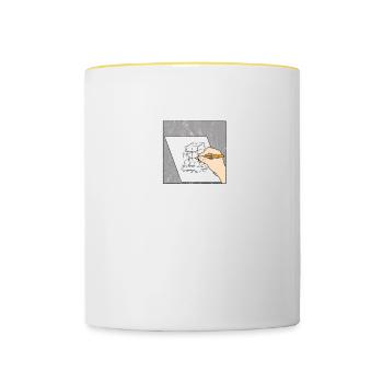 Lustige Architekten-Skizze, die für Architekten zeichnet - Tasse zweifarbig - Weiß/Gelb - Vorne