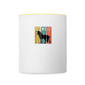 Vintage Unicorn - Tasse zweifarbig - Weiß/Gelb - Vorne