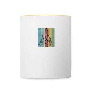 Buddha meditation shirt - Contrasting Mug - white/yellow - Front
