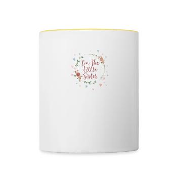 Je suis la petite soeur - Mug contrasté - blanc/jaune - Devant