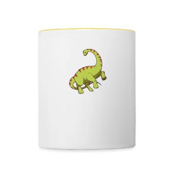 Apatosaurus Langhals Dinosaurier - Tasse zweifarbig - Weiß/Gelb - Vorne