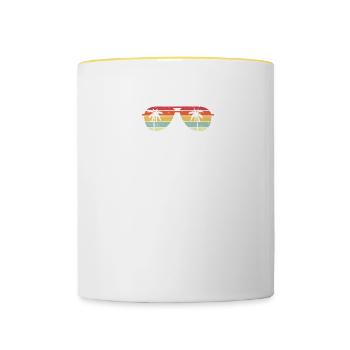 Lunettes de soleil Tropical Vacation Graphic Trendy - Mug contrasté - blanc/jaune - Devant