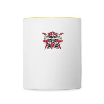 Death Rock Heavy Metal cadeau de Rock Skull - Mug contrasté - blanc/jaune - Devant