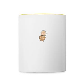 Astronaut peanut astronaut space - Contrasting Mug - white/yellow - Front