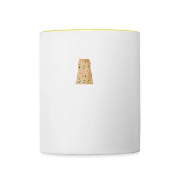 Boulderer Freiklettern Felsen Berge Bouldern - Tasse zweifarbig - Weiß/Gelb - Vorne