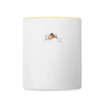 Amoureux des animaux domestiques - Mug contrasté - blanc/jaune - Devant
