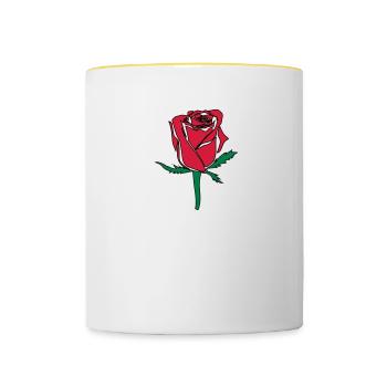 Rose Blume - Tasse zweifarbig - Weiß/Gelb - Vorne