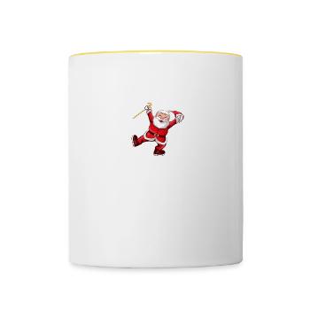 Tap dancing Santa Claus Christmas tap dancer - Contrasting Mug - white/yellow - Front