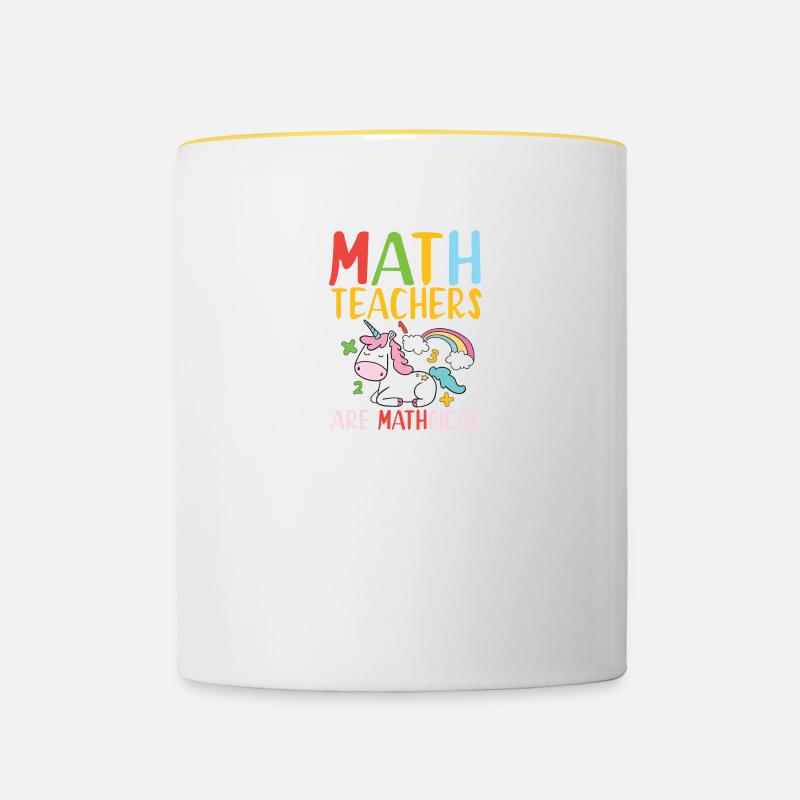 Mathematiklehrer sind mathematisch - Tasse zweifarbig - Weiß/Gelb