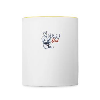 BJJ Dad - BJJ Jiu-Jitsu, Grappling and MMA Gift - Contrasting Mug - white/yellow - Front