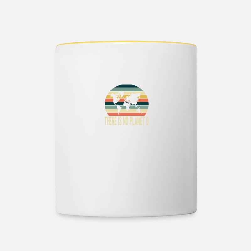 Il n'y a pas de planète b - Mug contrasté - blanc/jaune