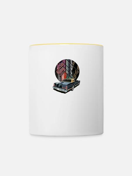 Amerika - Tasse zweifarbig - Weiß/Gelb