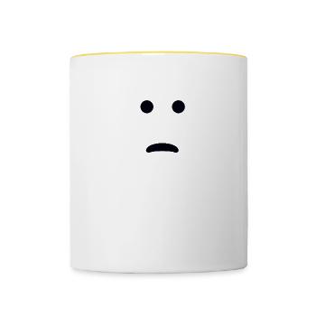 Eyeroll emojis - Contrasting Mug - white/yellow - Front