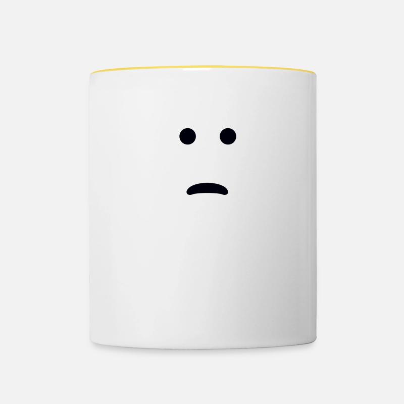 Emojis eyeroll - Mug contrasté - blanc/jaune