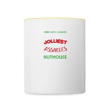 Jolliest Bunch Of Assholes Christmas Vacation Joll - Tasse zweifarbig - Weiß/Gelb - Vorne