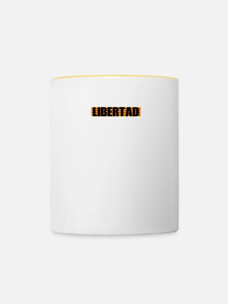 Libertad Katalonien - Tasse zweifarbig - Weiß/Gelb