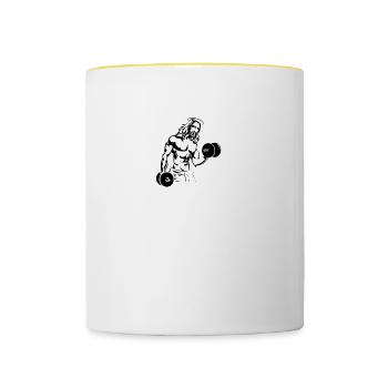 Reps for Jesus Fitness Gym Bodybuilder - Contrasting Mug - white/yellow - Front