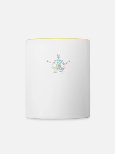 Psychedelic Meditation - Tasse zweifarbig - Weiß/Gelb