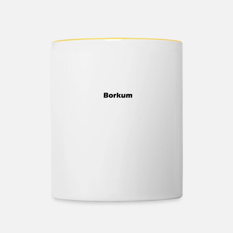Borkum Skyline - Tasse zweifarbig - Weiß/Gelb