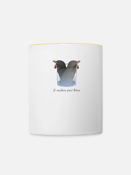 2 Moles Per Litre Chemiker Chemie - Tasse zweifarbig - Weiß/Gelb