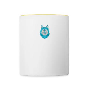Just A Girl Who Loves Wolves - Contrasting Mug - white/yellow - Front