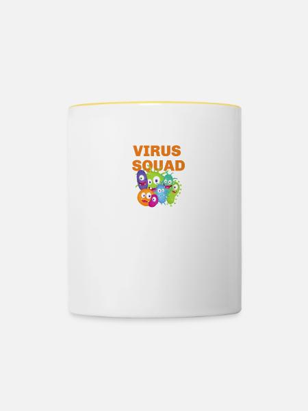 Team Virus - Tasse zweifarbig - Weiß/Gelb