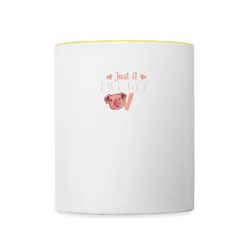 Just A Girl Who Loves Pigs - Contrasting Mug - white/yellow - Front