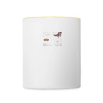 Ski Dad Like A Regular Dad Only Way Cooler Vater - Tasse zweifarbig - Weiß/Gelb - Vorne
