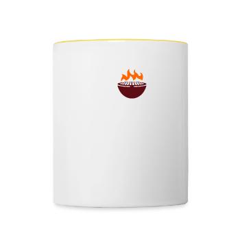 L'amateur de barbecue Grillfather - Mug contrasté - blanc/jaune - Devant