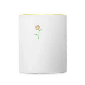 Auch dies wird Good Vibes Faith Quote Fun Gif bestehen - Tasse zweifarbig - Weiß/Gelb - Vorne