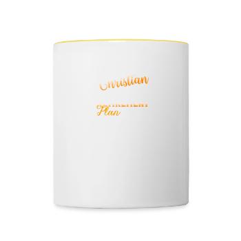 Plan de retraite religieuse chrétienne - Mug contrasté - blanc/jaune - Devant