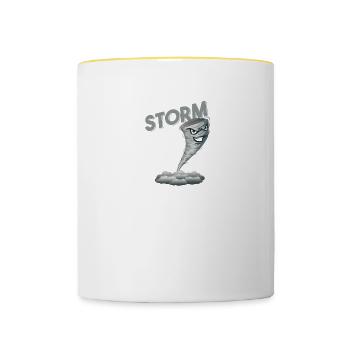 Storm Chaser Tornado T-Shirt - Tasse zweifarbig - Weiß/Gelb - Vorne