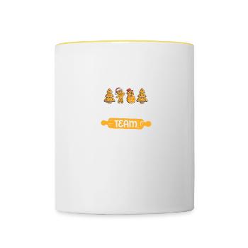 Back Team Bäcker Weihnachten Cookie Baking Lebkuch - Tasse zweifarbig - Weiß/Gelb - Vorne