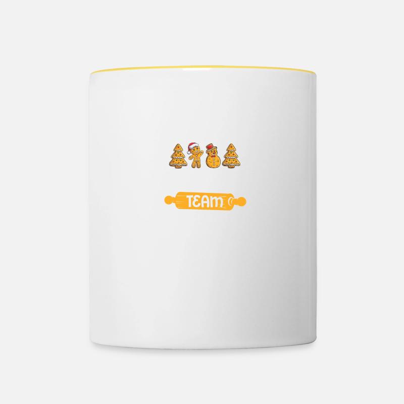 Retour Team Bakers Christmas Cookie Baking Gingerbread - Mug contrasté - blanc/jaune