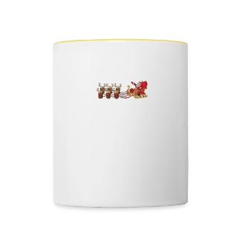 Lustige Bier Weihnachten Renbiere Santa - Tasse zweifarbig - Weiß/Gelb - Vorne