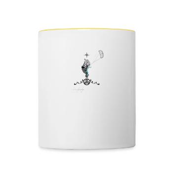 kiterboarder - Tasse zweifarbig - Weiß/Gelb - Vorne