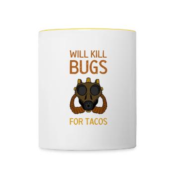 Exterminator Kammerjäger Schädlingsbekämpfung - Tasse zweifarbig - Weiß/Gelb - Vorne