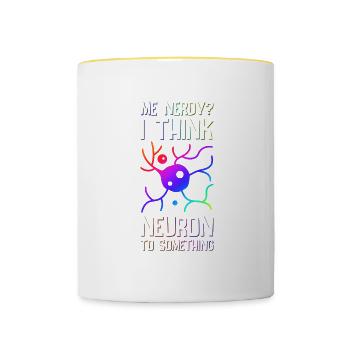 Neurone Neuronon Enseignant Cadeau - Mug contrasté - blanc/jaune - Devant