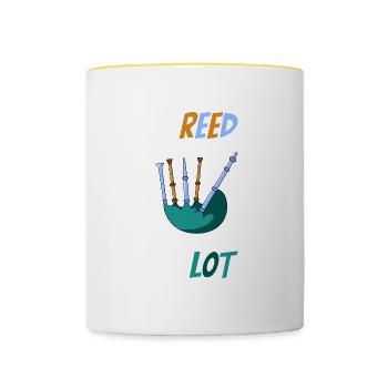 Scottish Bagpipes Celtic Gift - Contrasting Mug - white/yellow - Front