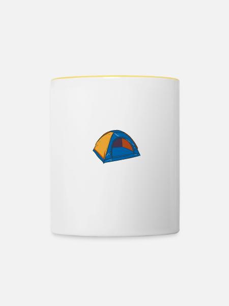 This Girl Loves Camping - Tasse zweifarbig - Weiß/Gelb