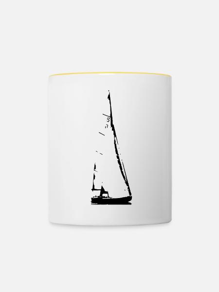 Sailing Boat - Tasse zweifarbig - Weiß/Gelb