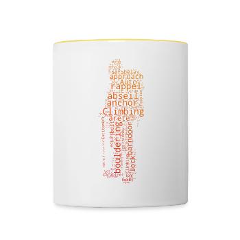 Grimpeur d’escalade Grimpeur d’escalade Hommes - Mug contrasté - blanc/jaune - Devant