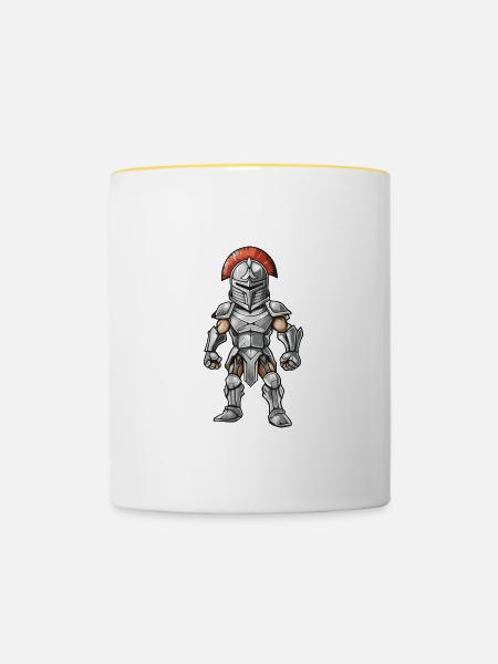 Spartaner Gladiator - Tasse zweifarbig - Weiß/Gelb