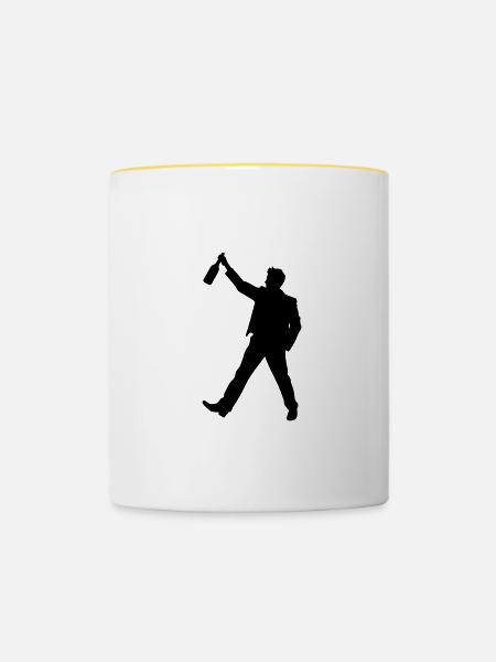 Trinken Icon - Tasse zweifarbig - Weiß/Gelb