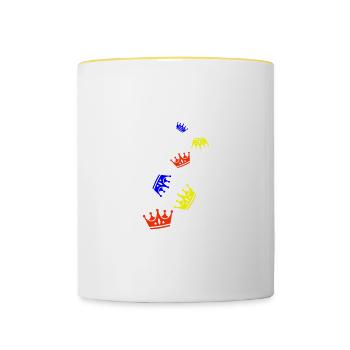 Symbole de la couronne - Mug contrasté - blanc/jaune - Devant