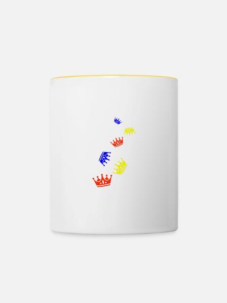 Krone Symbol - Tasse zweifarbig - Weiß/Gelb