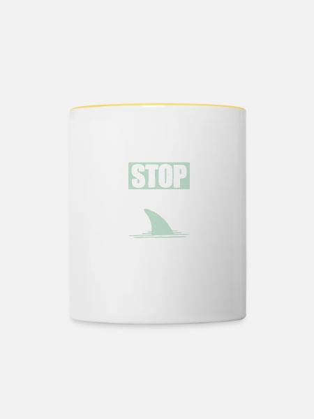 tierschutz haie - Tasse zweifarbig - Weiß/Gelb