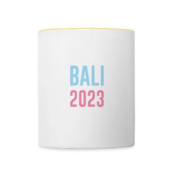 Bali 2023 - Tasse zweifarbig - Weiß/Gelb - Vorne