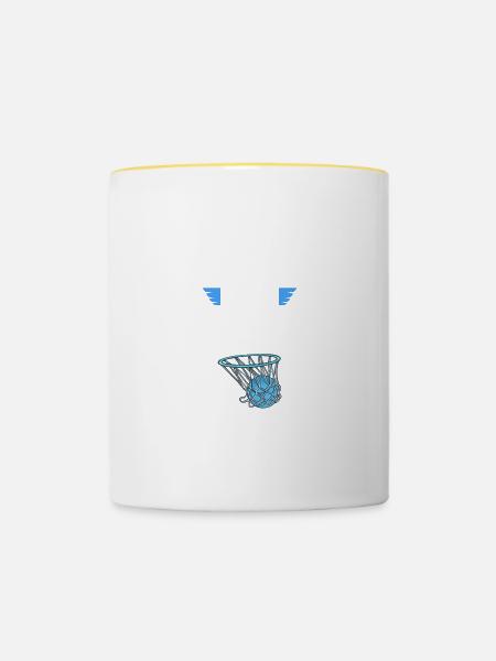 basketball play hard - Tasse zweifarbig - Weiß/Gelb